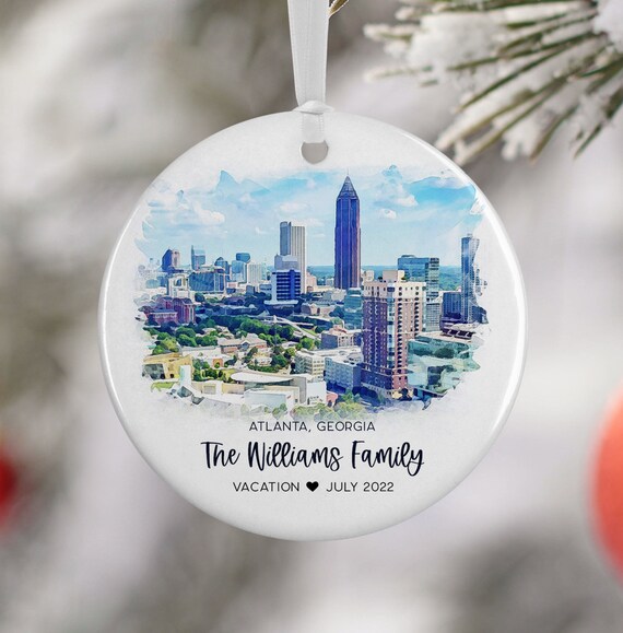 Personalized Atlanta Georgia Vacation Souvenir Ornament Print