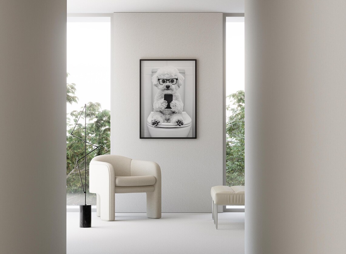 Maltipoo Bathroom Wall Art, Funny Dog Poster - Image 3