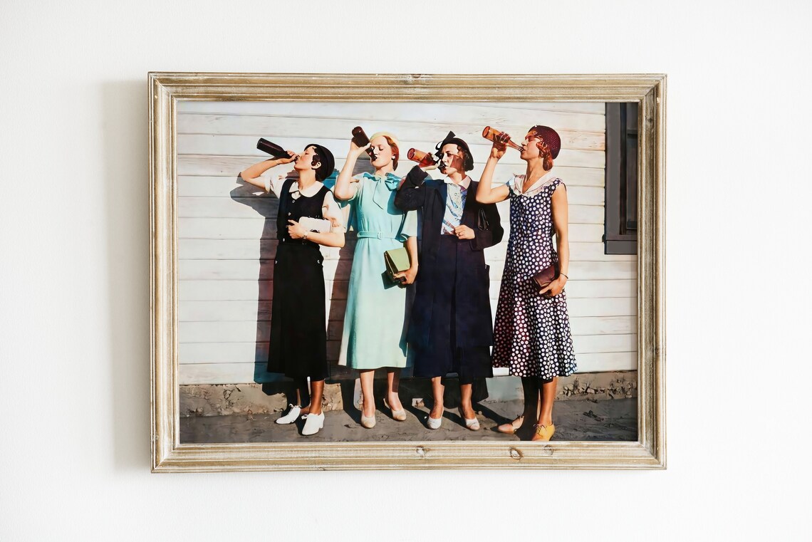 Women Beer Drinkers Vintage Photo, Bar Cart Art Print - Image 2