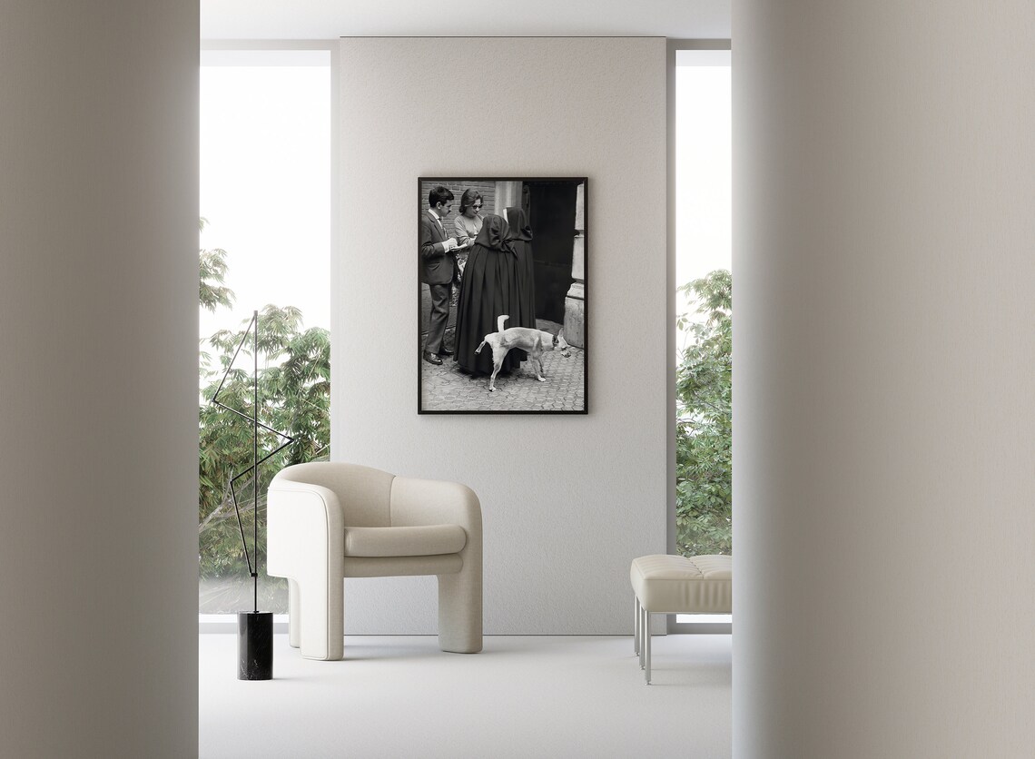 Dog Peeing On Nun Vintage Humor Art Print - Image 2