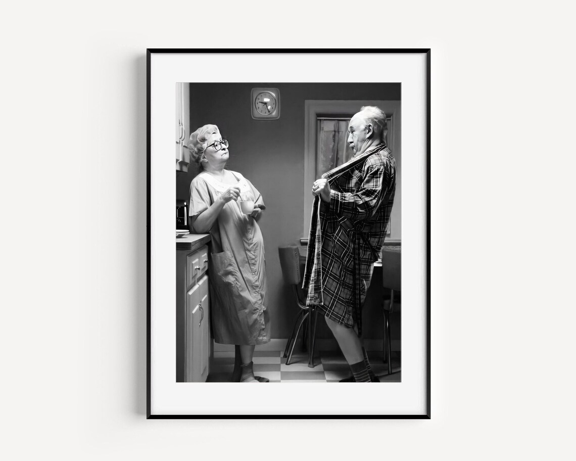 Grandpa Flashing Nana Vintage Humor Art Print