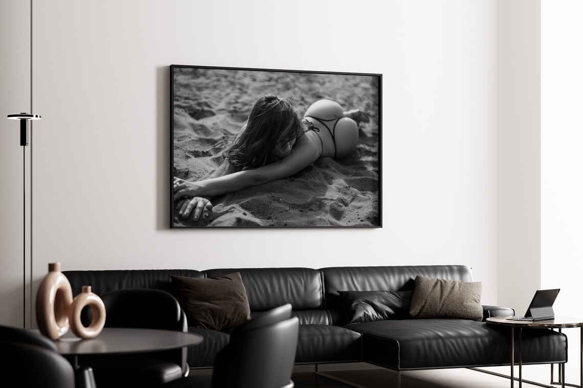 Bikini Girl On Beach Vintage Summer Sunbathing Retro Photo Poster - Image 2