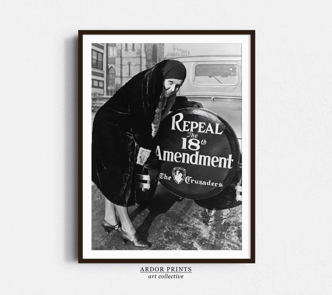 Repeal the 18th Amendment The Crusaders Vintage Prohibition Poster