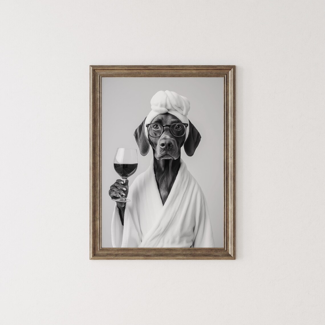 German Shorthaired Pointer Funny Dog Bathroom Art Print - Image 2