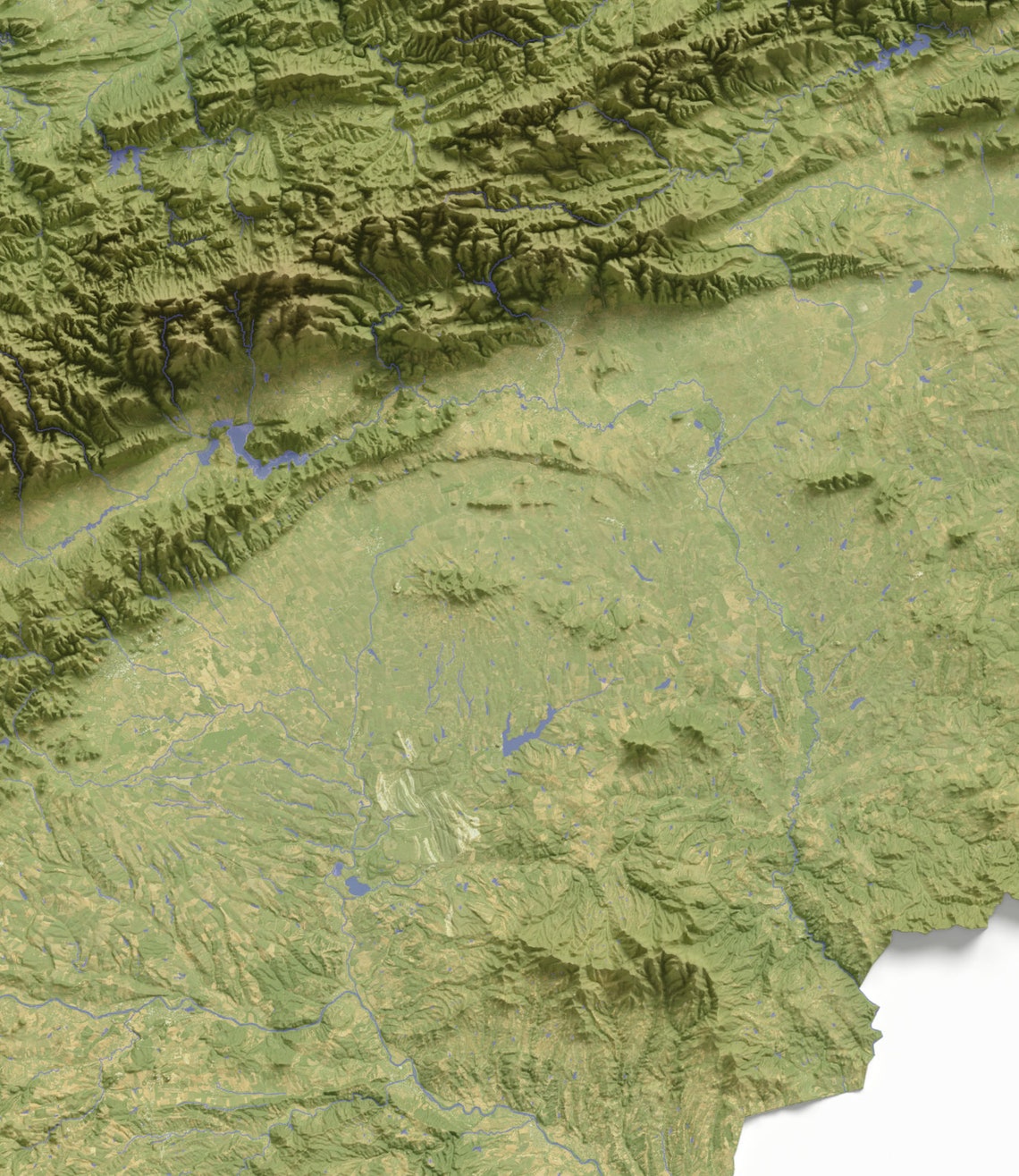Bulgaria Topographic Relief Map Minimalist Green 3D Terrain Wall Art - Image 2