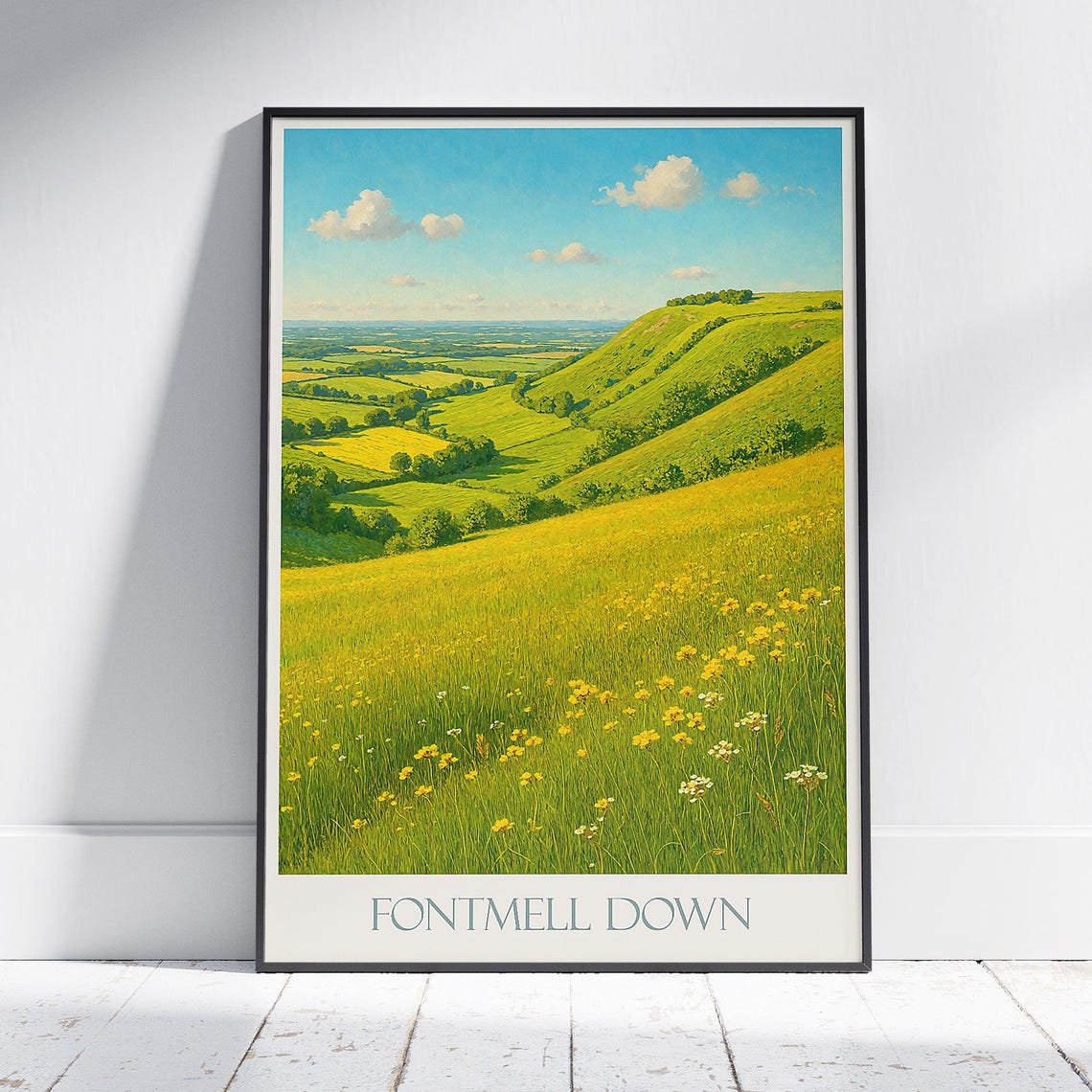 Fontmell Down Dorset Rolling Countryside Summer Travel Poster