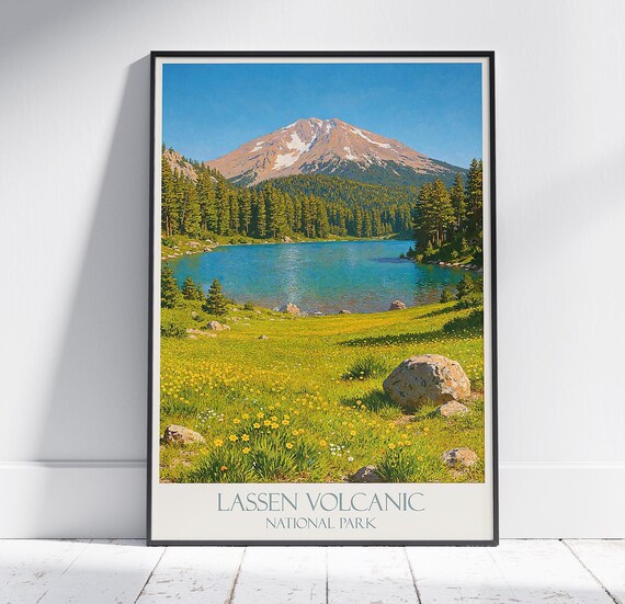 Lassen Volcanic National Park Wildflower Meadow Lake View Poster