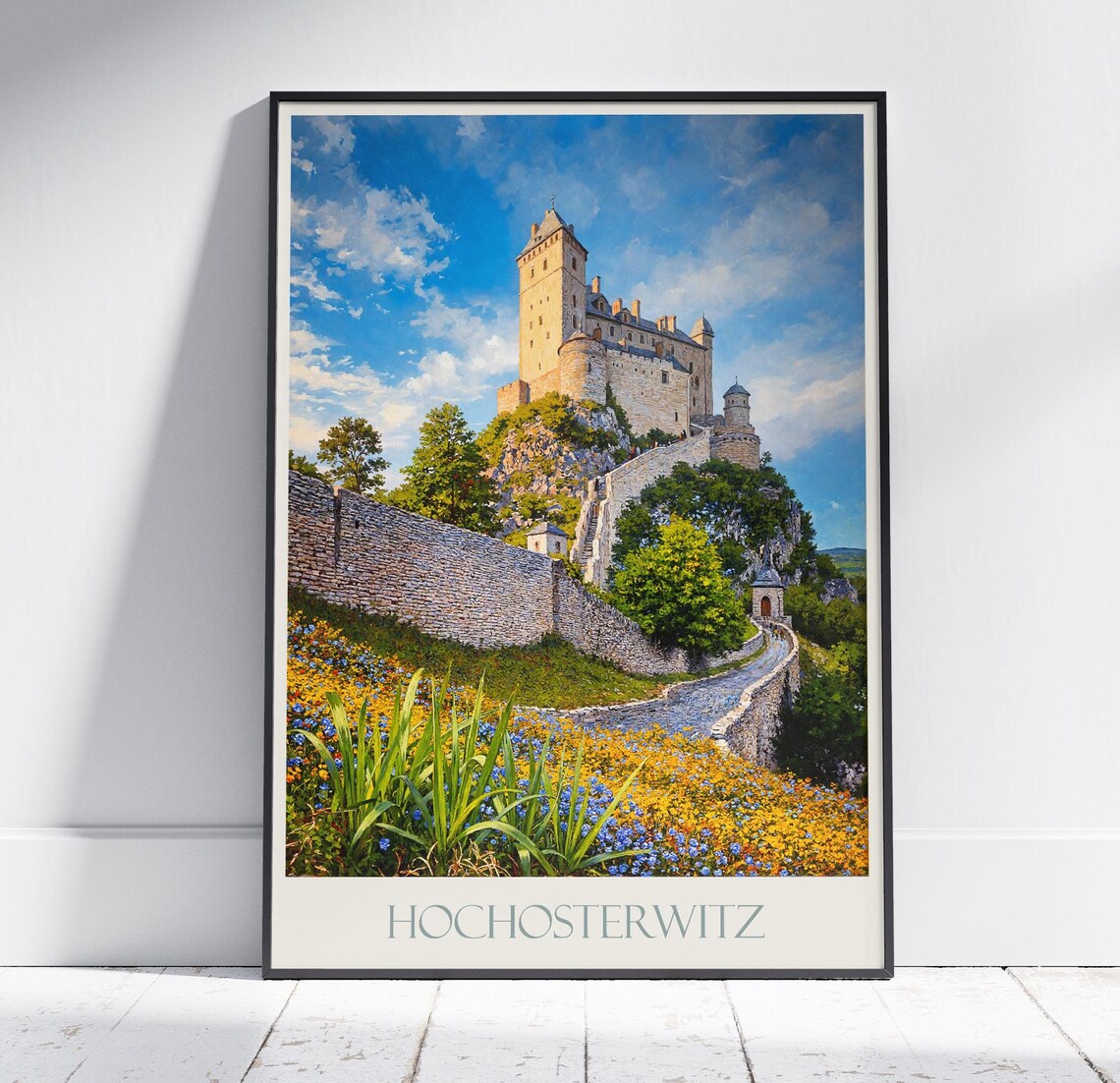 Hochosterwitz Castle Austria Hill Fortress Painted Travel Poster