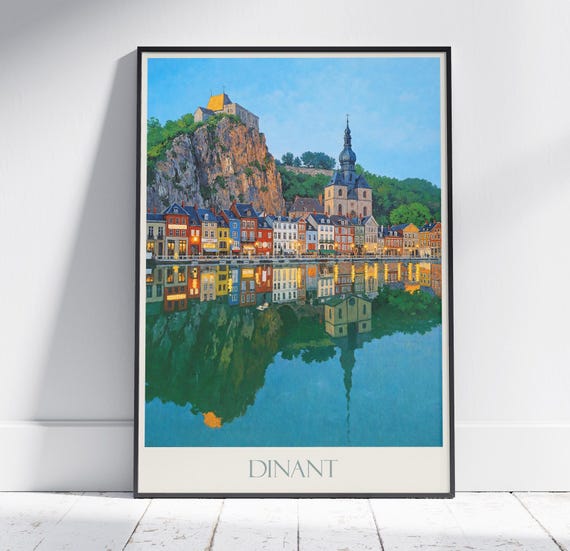 Dinant Travel Print Belgium Travel Poster Painted Wall Art Print Home Decor Framed Personalized Print Vacation Travel Gift