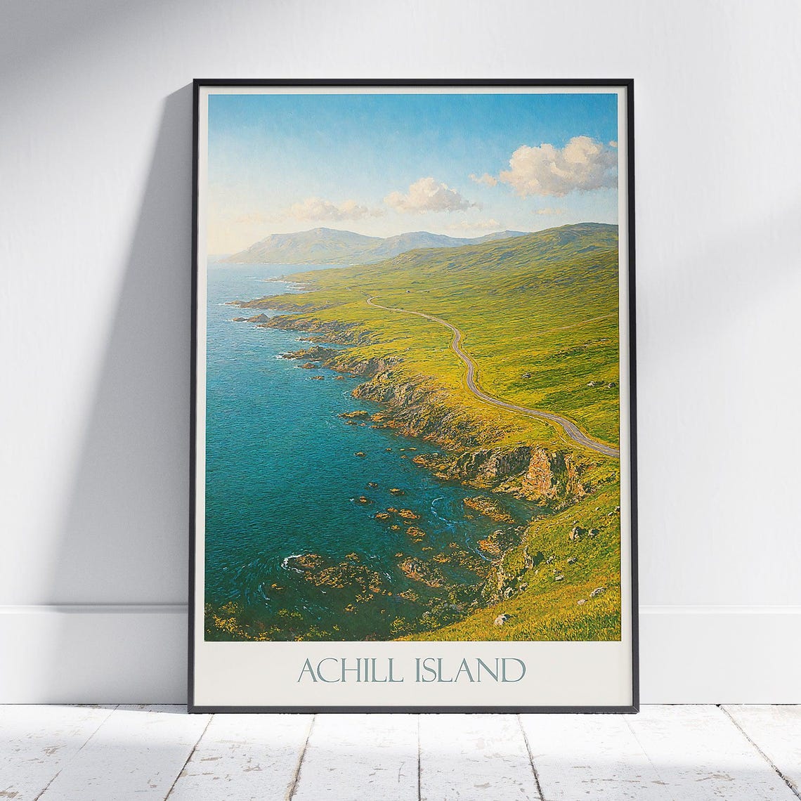 Achill Island Ireland Wild Atlantic Coastal Road Scene Poster