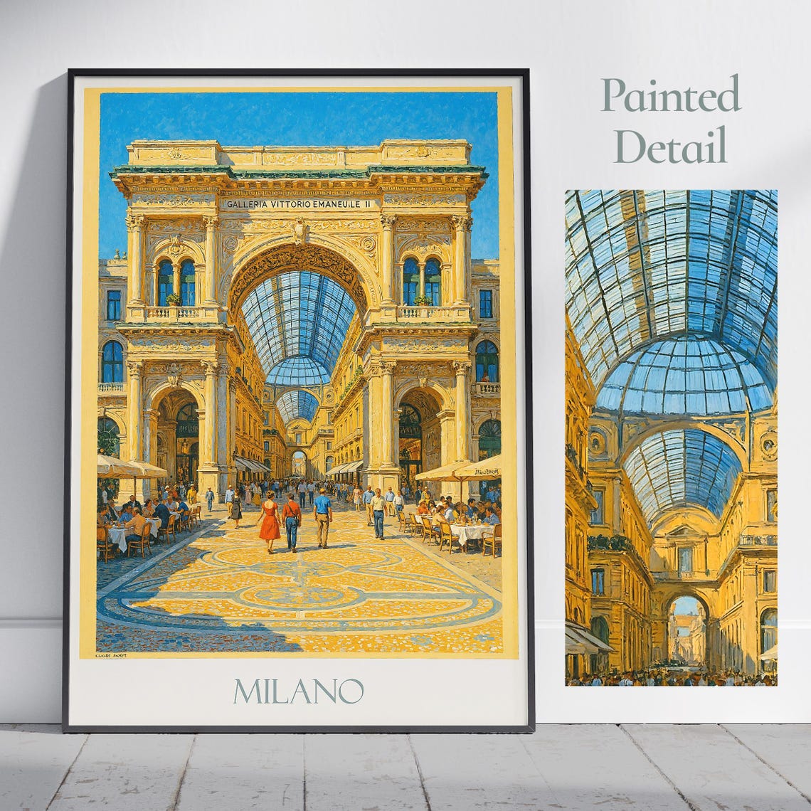 Milano Galleria Vittorio Emanuele II Grand Facade Painted Poster