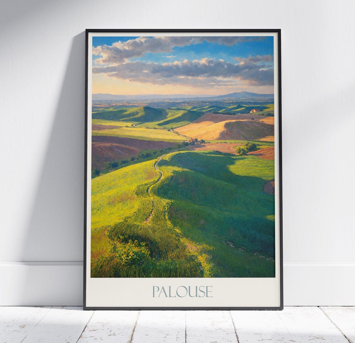 Palouse Washington Rolling Green Farmland Hills Scenic Poster