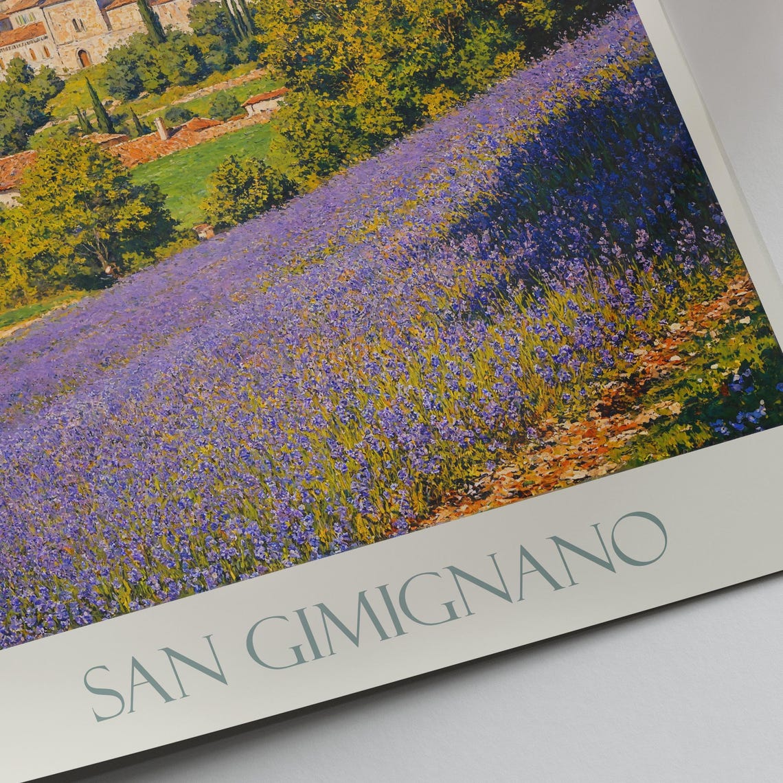 San Gimignano Medieval Towers Lavender Field Tuscany Travel Poster - Image 4