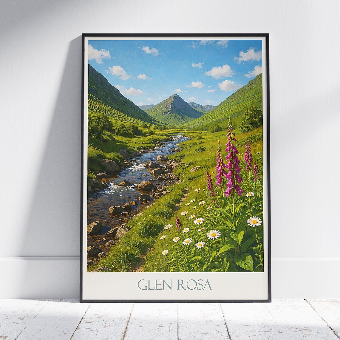 Glen Rosa Valley Stream on the Isle of Arran Scotland Travel Poster