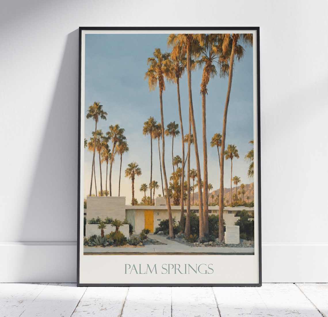 Palm Springs California Mid Century Palms Painted Desert Travel Poster