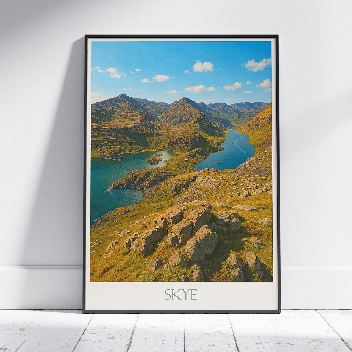 Black Cuillin Isle of Skye Mountain Lake Scottish Travel Poster