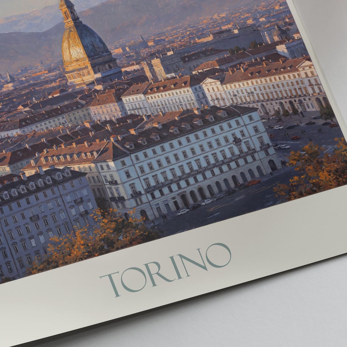 Torino Italy Mole Antonelliana Cityscape Sunset Travel Poster - Image 3