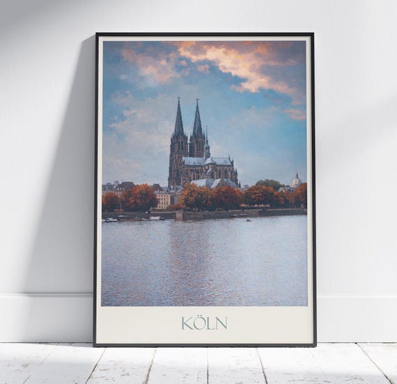 Cologne Travel Print Germany Travel Poster Painted Wall Art Print Home Decor Framed Personalized Print Vacation Travel Gift