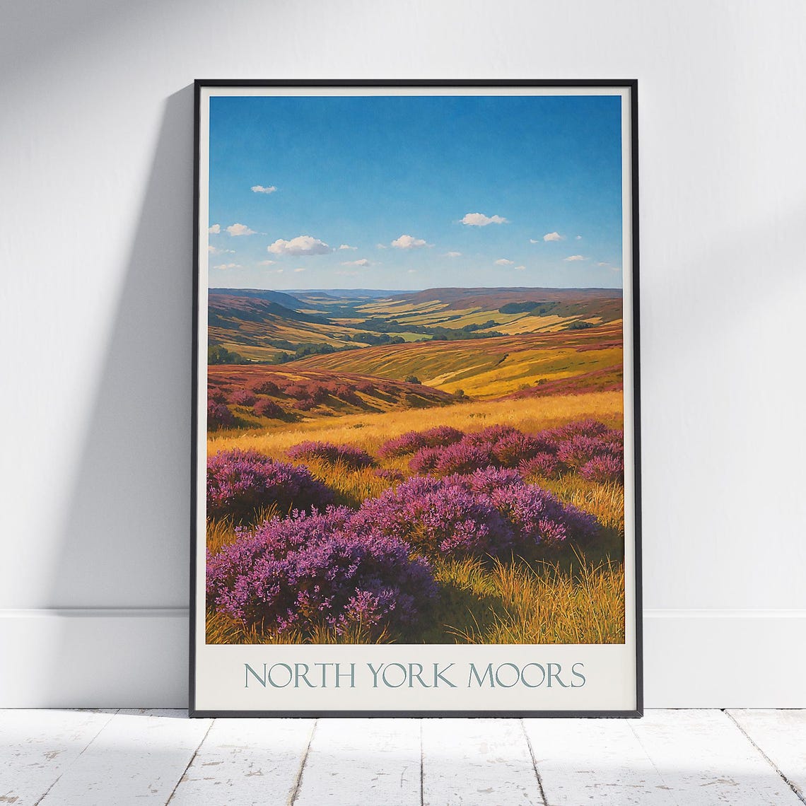 North York Moors Yorkshire Heather Moorland Valley Travel Poster