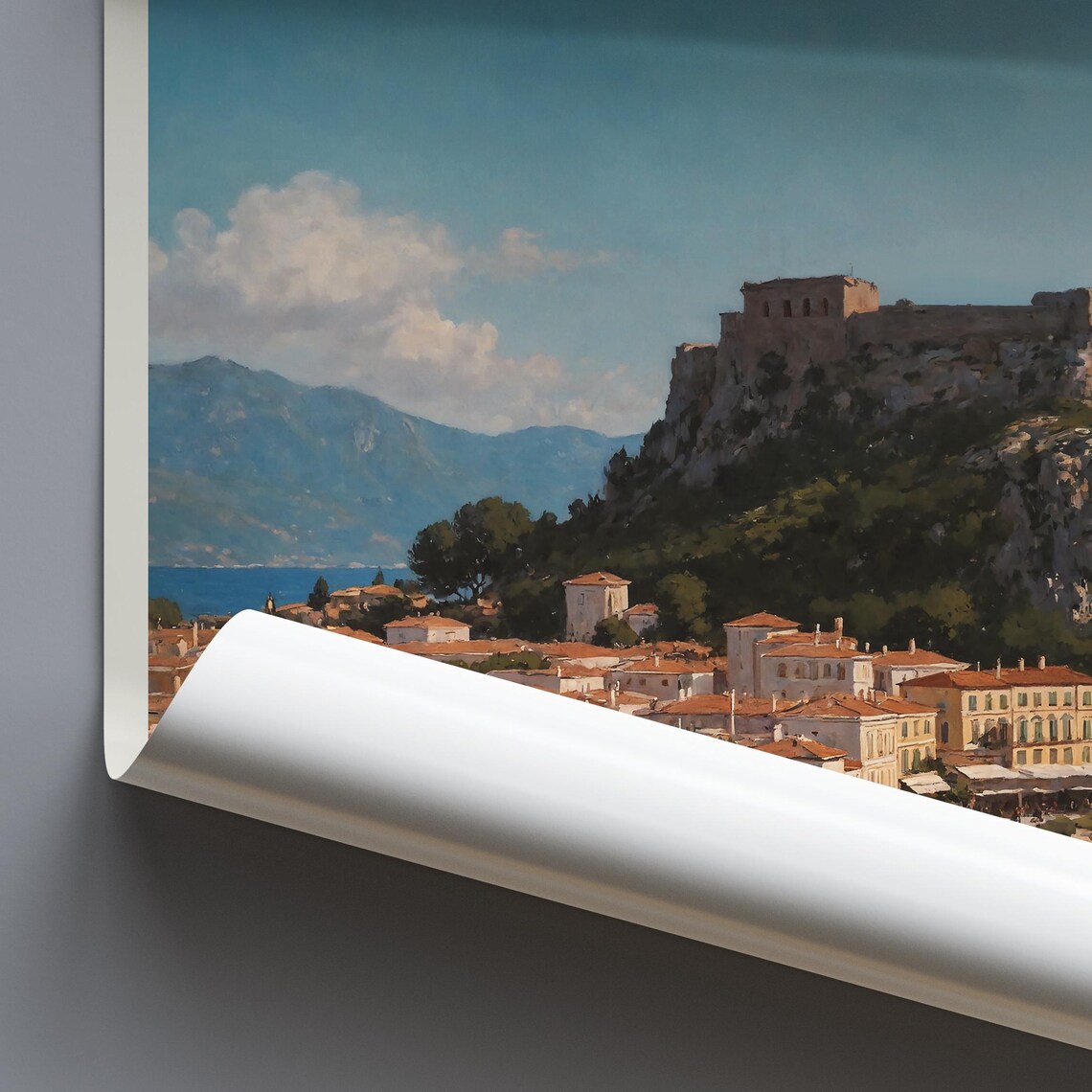 Nafplion Greece Fortress Harbor Sailboat Painted Peloponnese Travel Poster - Image 3