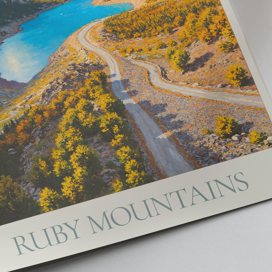 Ruby Mountains Travel Print Nevada Travel Poster Painted Wall Art Home Decor Framed Personalized Print Vacation Travel Gift - Image 2
