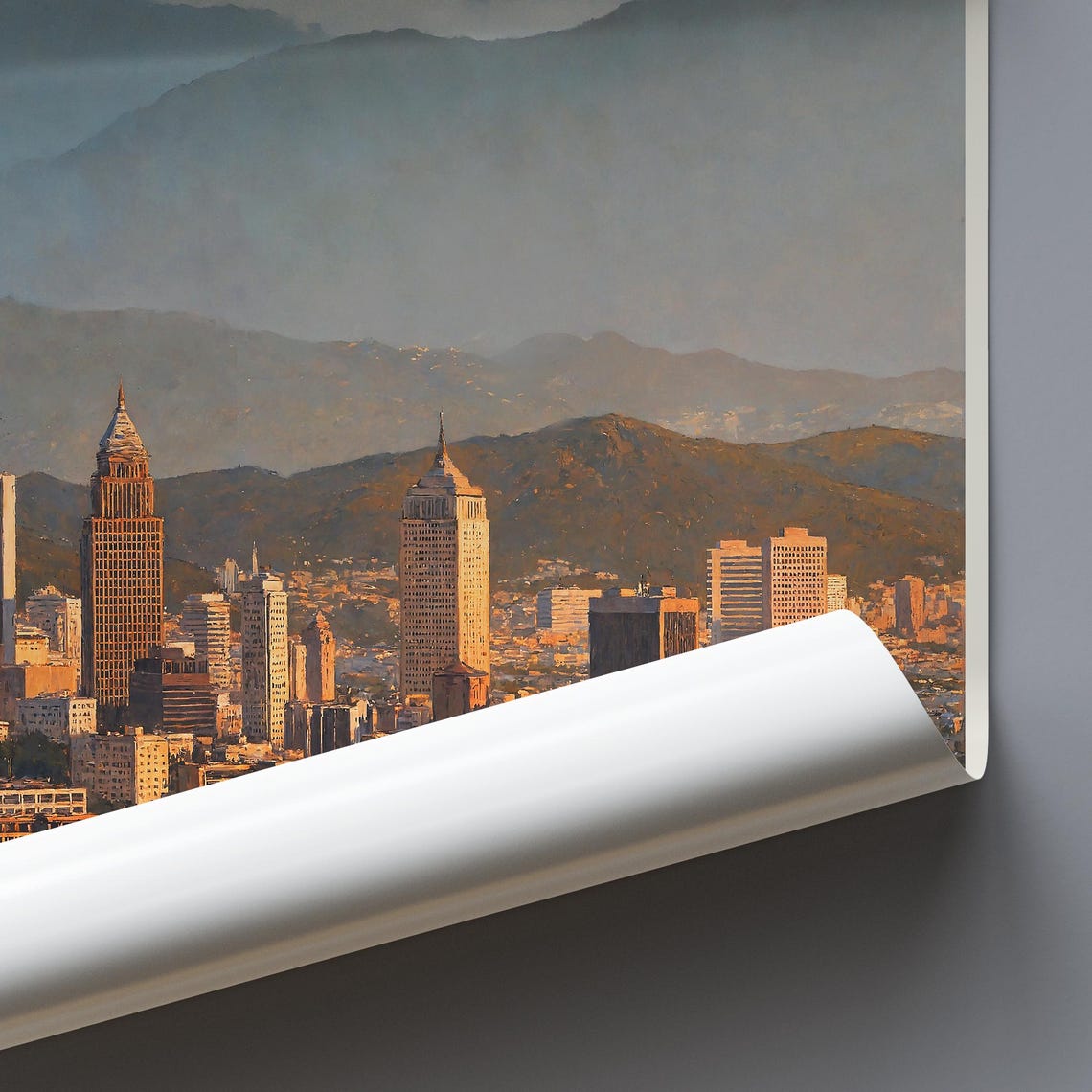 Taipei Taiwan 101 Tower Skyline Mountain Sunset Painted City Poster - Image 3