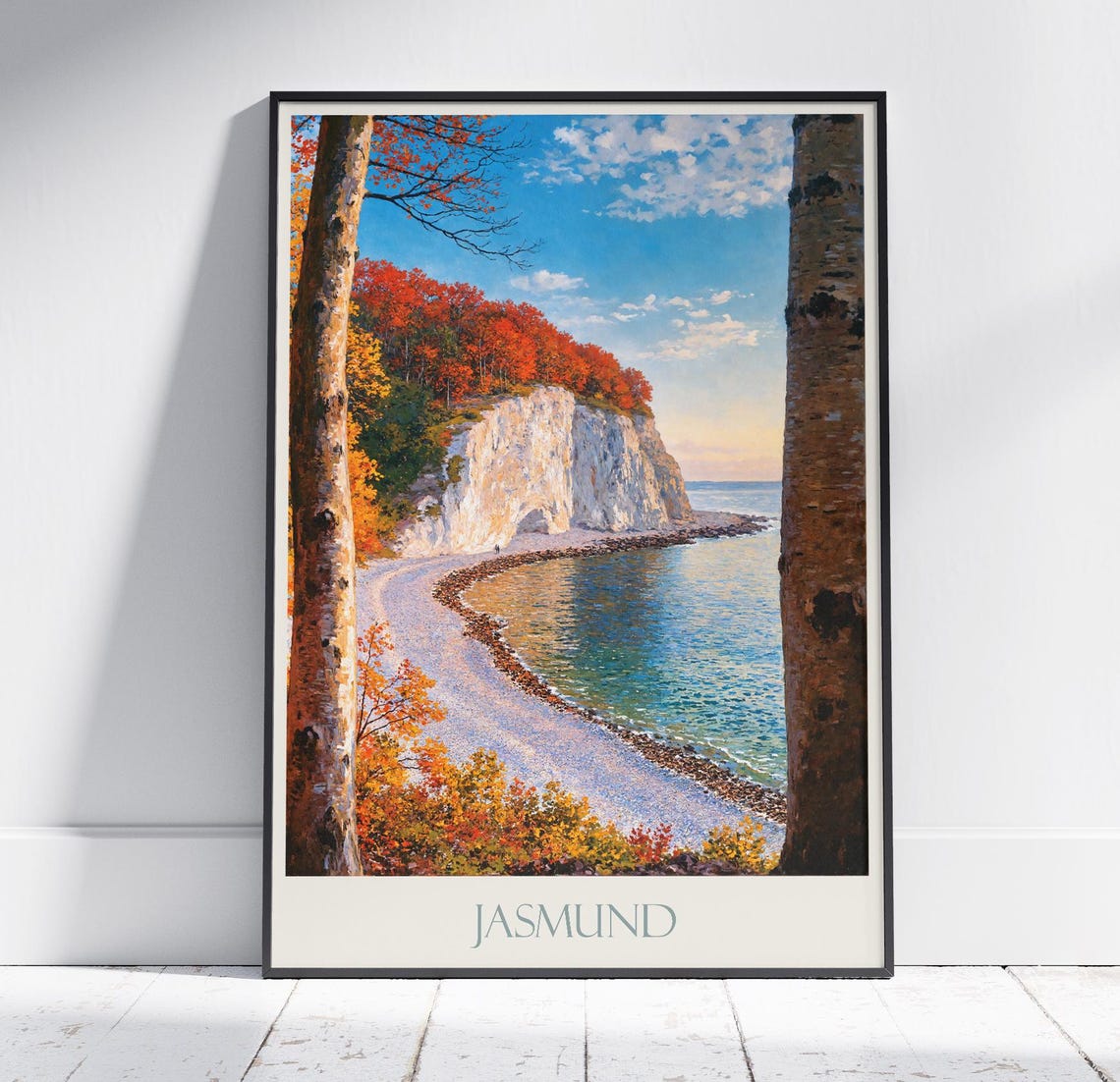 Jasmund Rugen Chalk Cliffs Autumn Beech Forest Coast Travel Poster