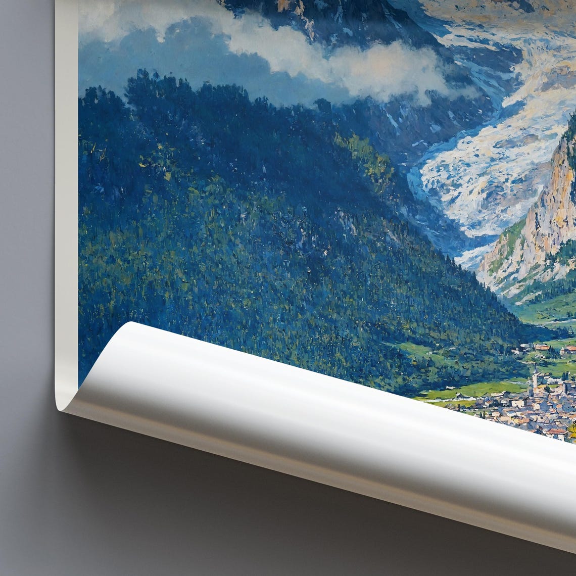 Chamonix France Alpine Chalets Mont Blanc Glacier Travel Poster - Image 3