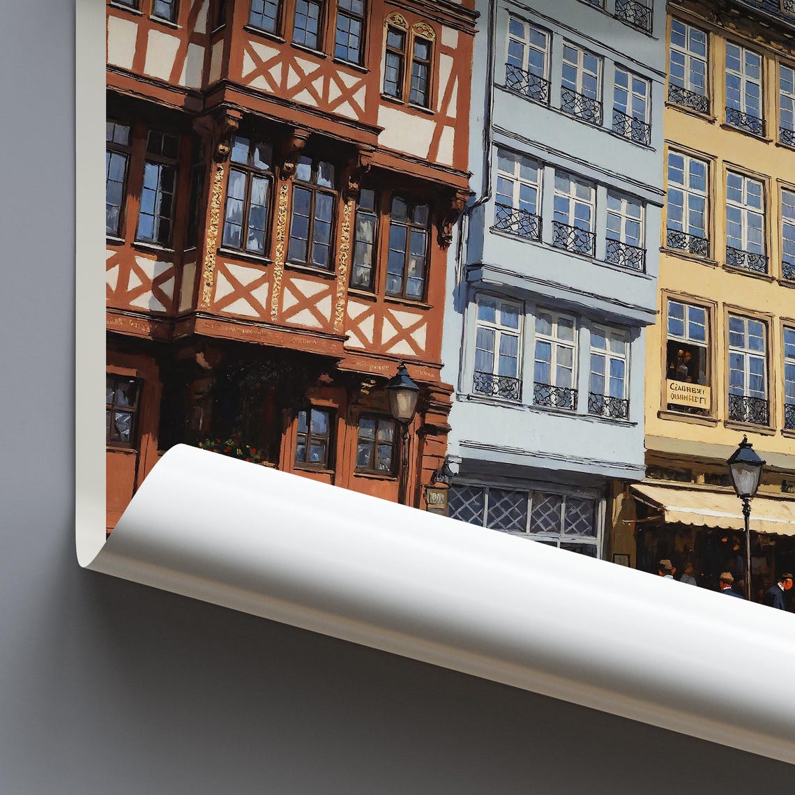 Frankfurt am Main Old Town Half Timbered Houses Square Poster - Image 3