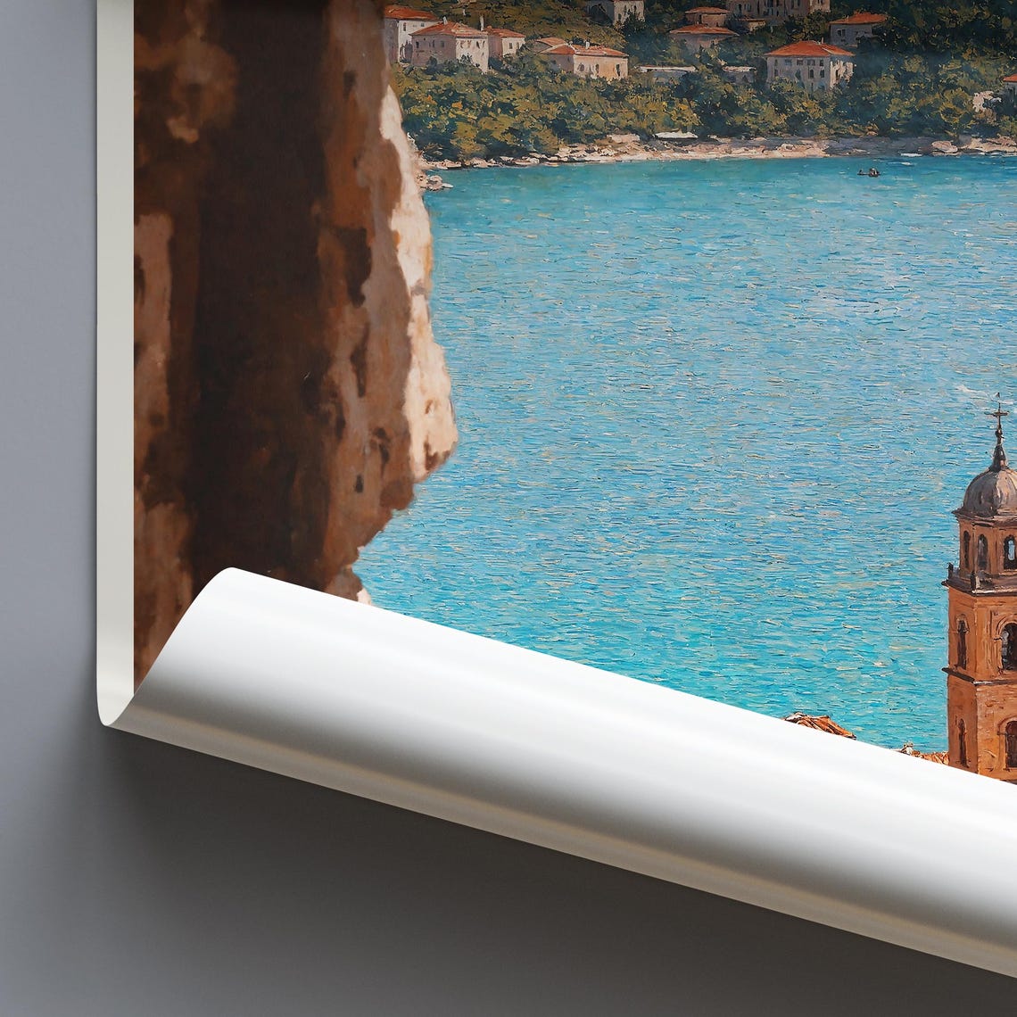 Dubrovnik Stone Window View Coastal Bell Tower Old Town Croatia Poster - Image 2