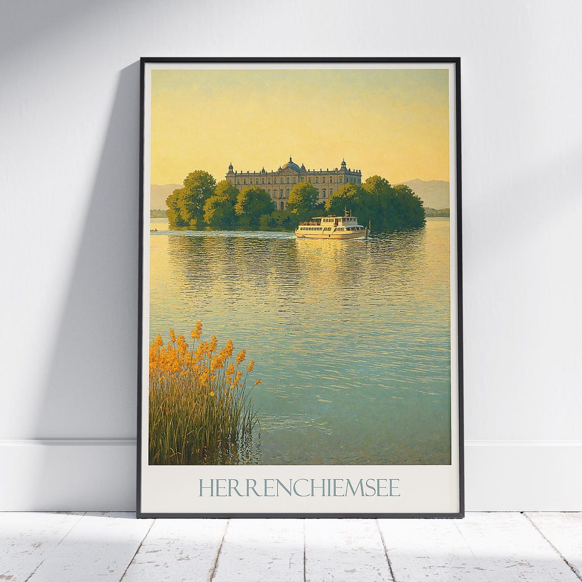 Herrenchiemsee Palace Bavaria Island Lake Ferry Scenic View Poster