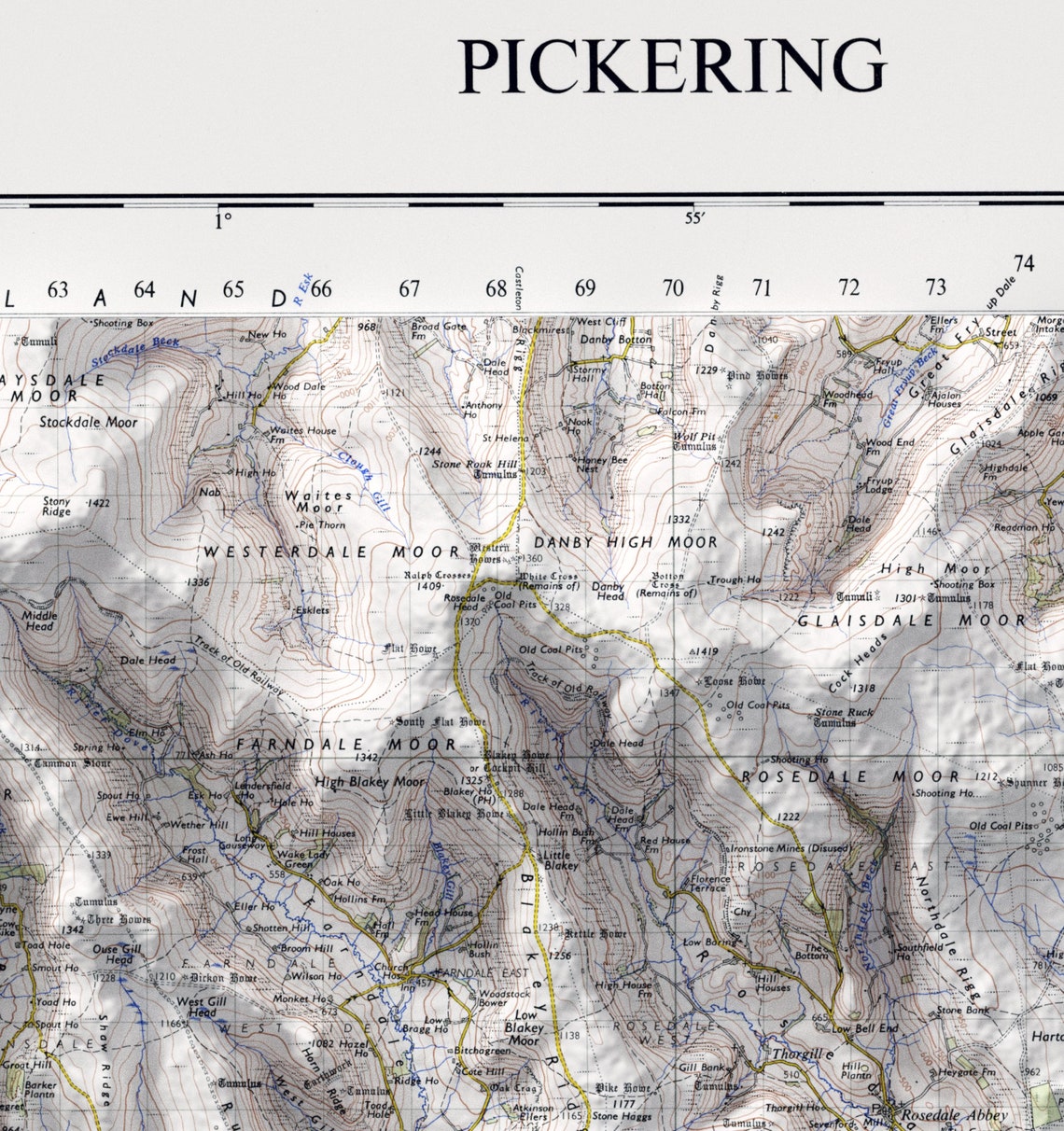 Pickering North York Moors Ordnance Survey Vintage Map Poster - Image 2