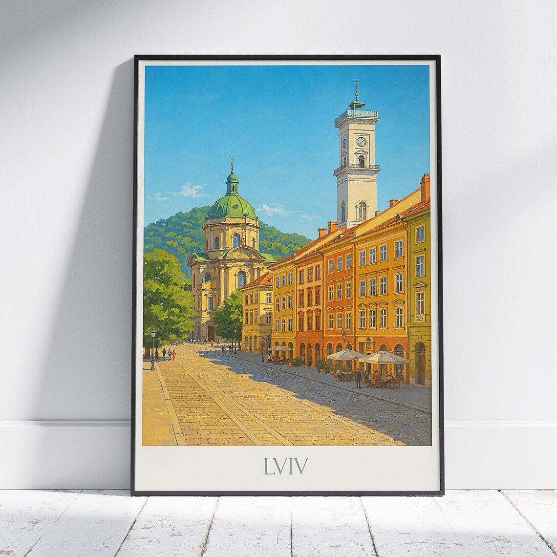 Lviv Ukraine Old Town Cityscape European Architecture Travel Poster