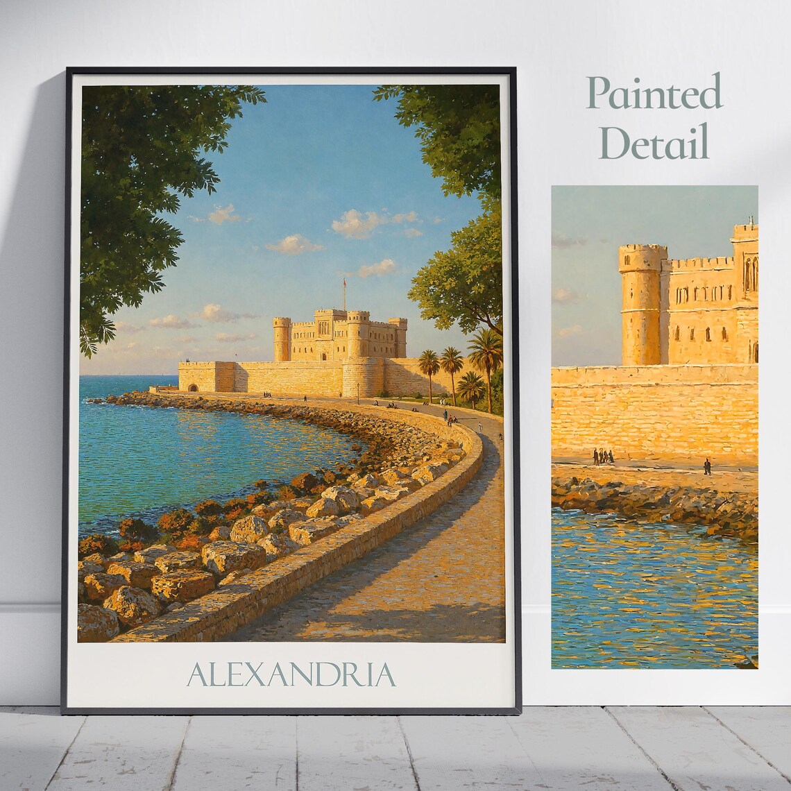 Alexandria Egypt Citadel Of Qaitbay Waterfront Travel Poster