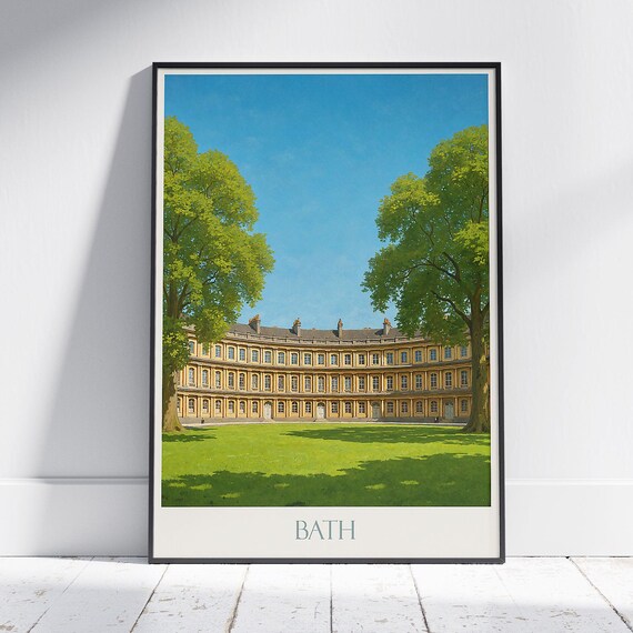 Bath The Circus Georgian Architecture Travel Poster England Landmark