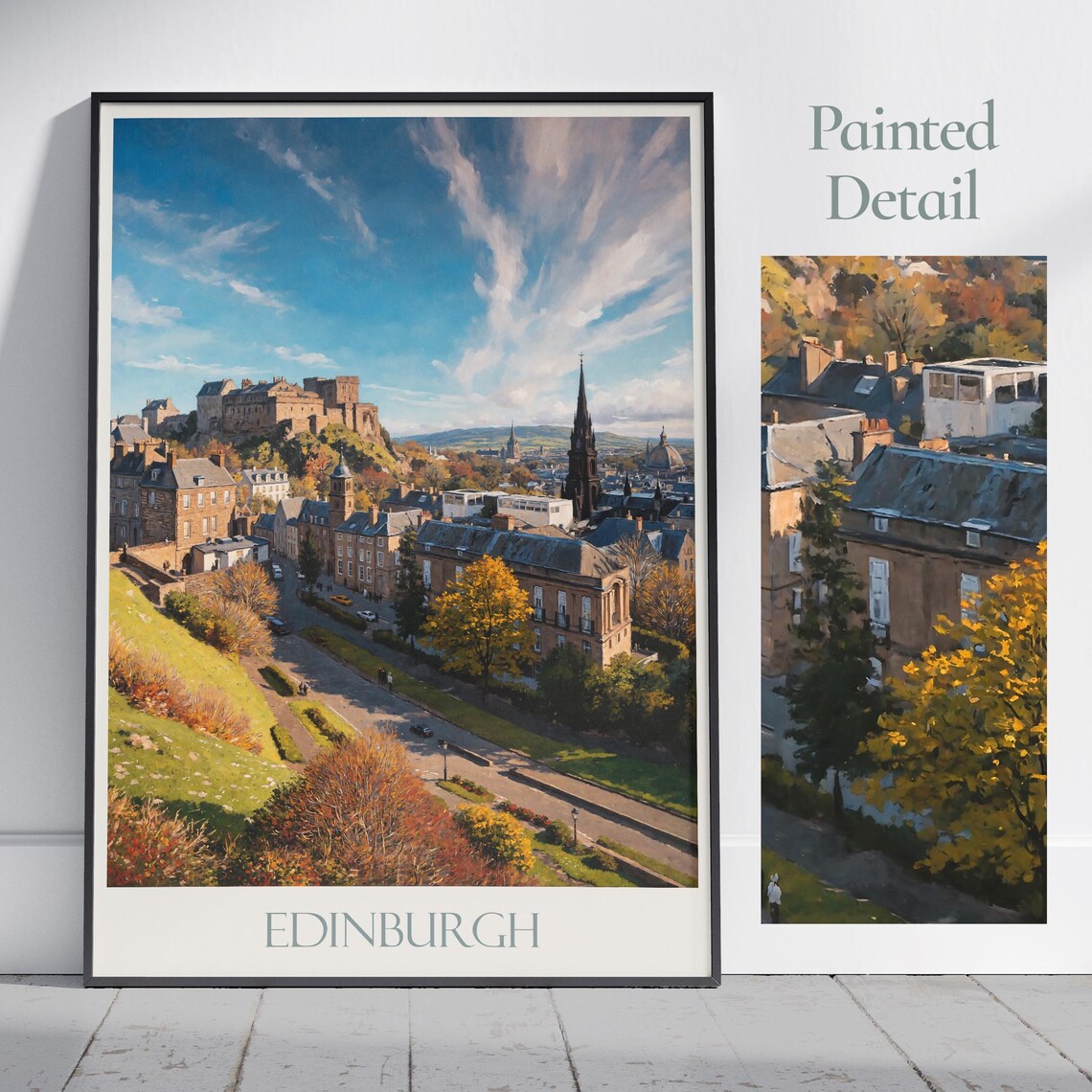 Edinburgh Scotland Castle Royal Autumn Cityscape Old Town Poster