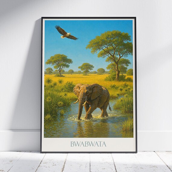 Bwabwata National Park African Elephant Safari Travel Poster