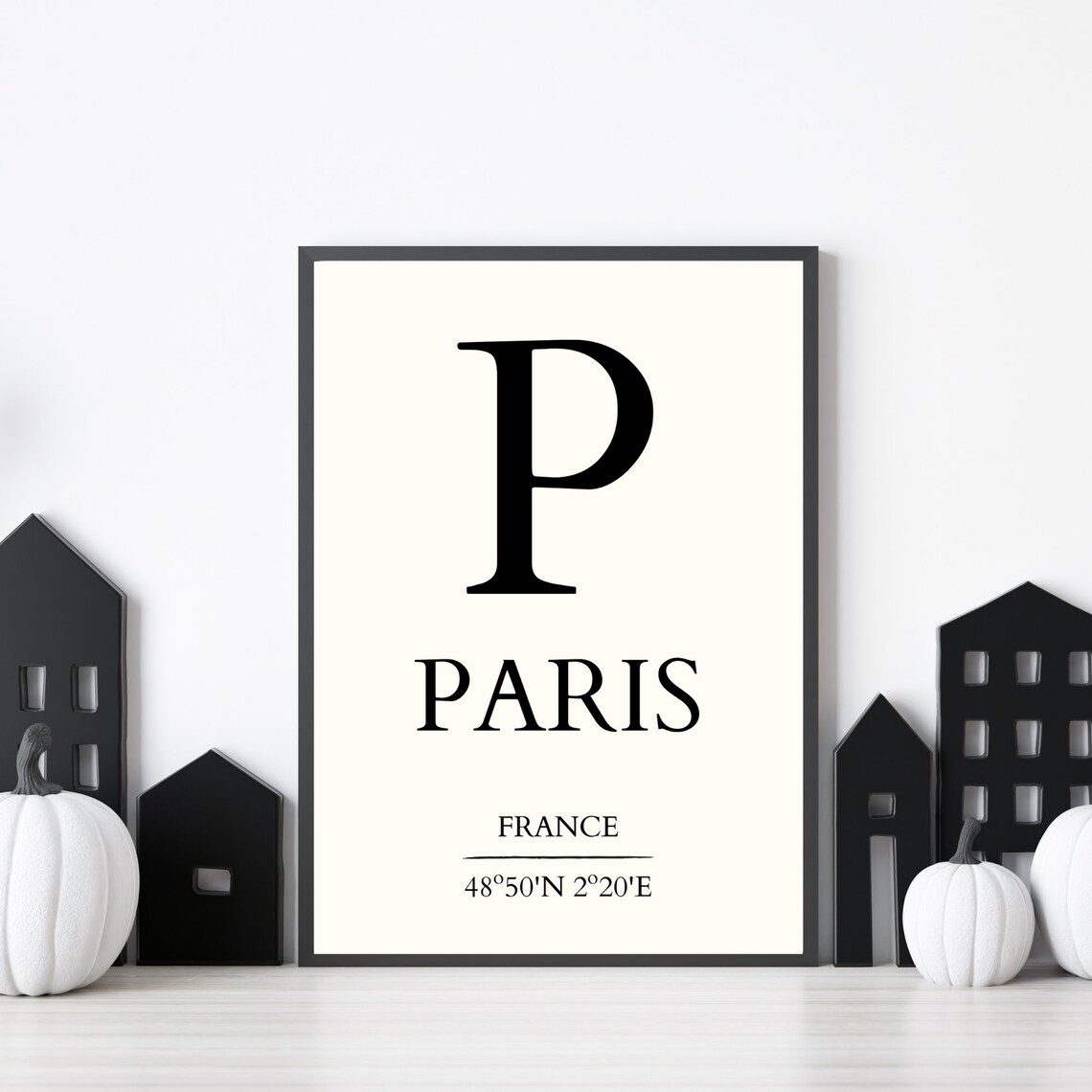 Paris France Coordinates Letter P Minimalist City Travel Wall Poster - Image 2