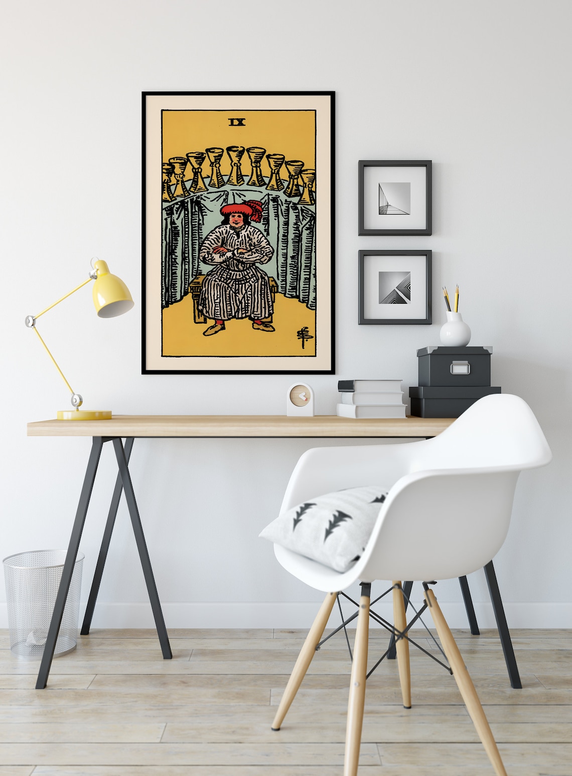 Nine of Cups Tarot Card Poster, Tarot Art Print - Image 2