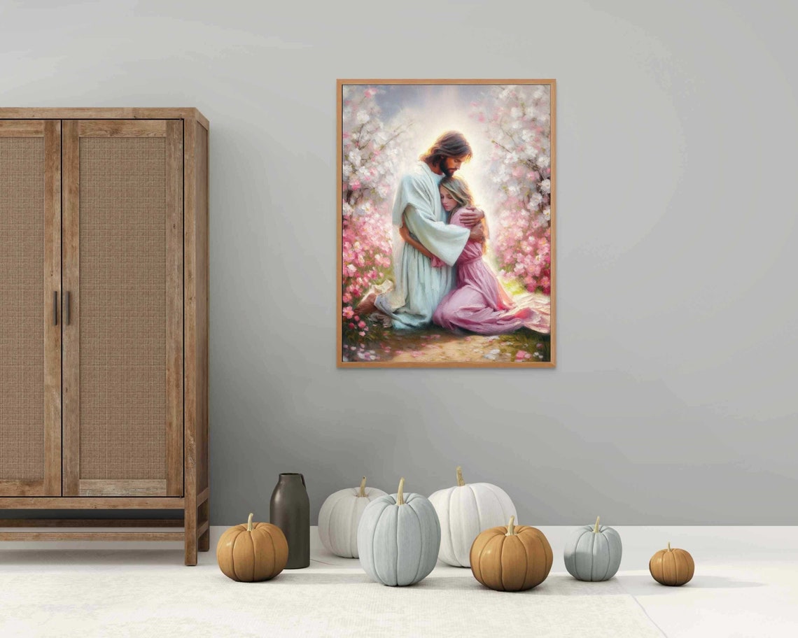 Jesus Loves You Christian Art Jesus And Woman Picture Of Jesus Hugging Woman Lds Art Bible Prints Christian Art For Women Jesus Print - Image 4