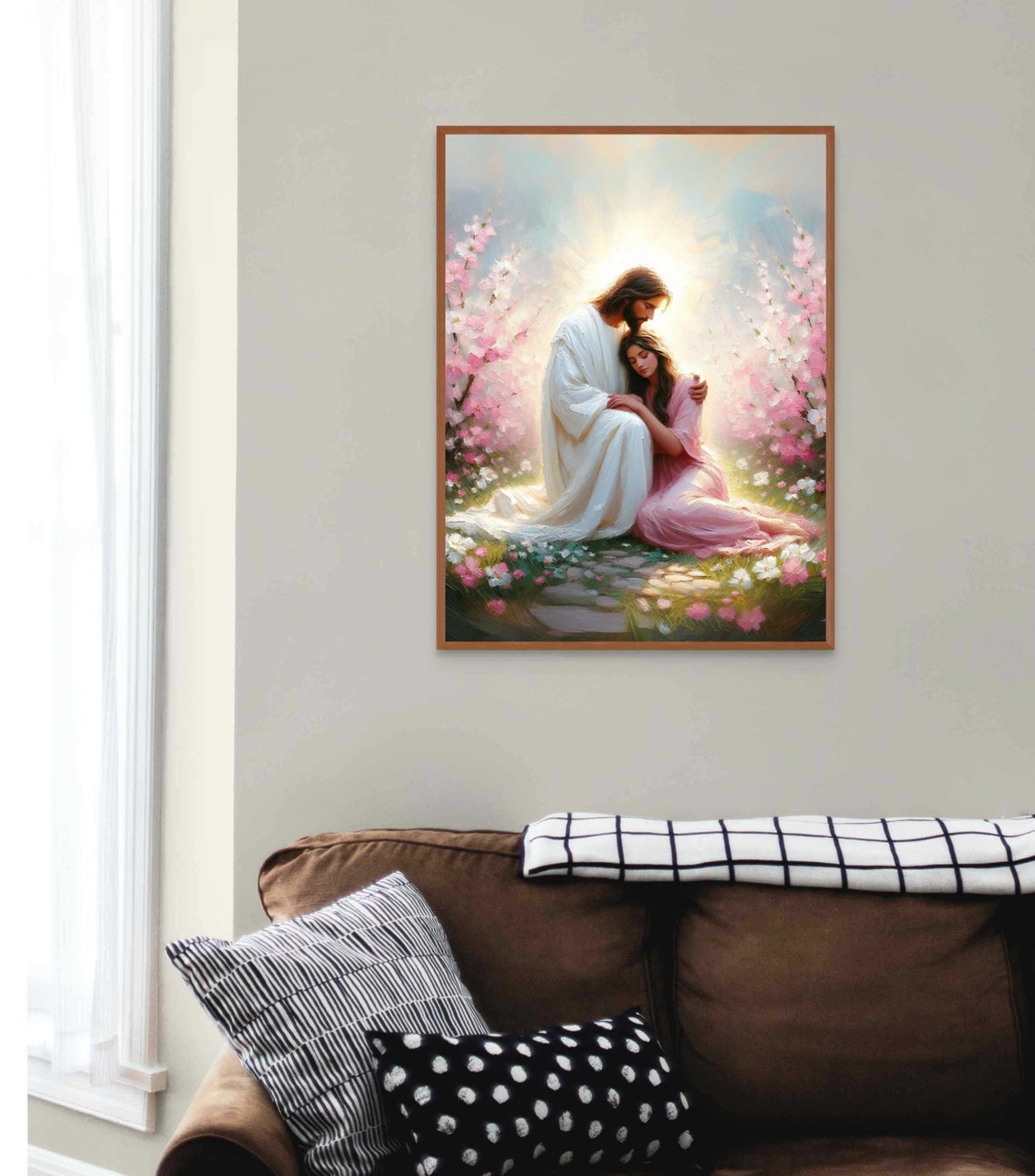 Nature And Love Christian Wall Art Jesus With Woman Picture Of Jesus Art Lds Bible Painting Modern Christian Art For Women - Image 5