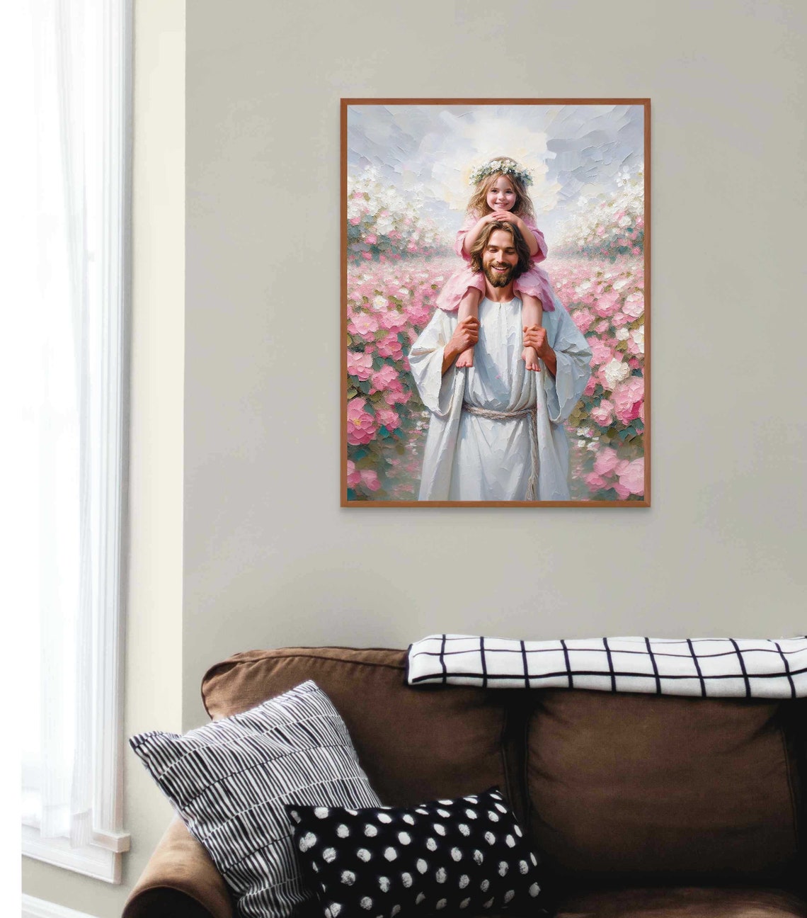 Smiles And Faith Christian Painting Jesus And Girl Jesus With Children Jesus Art Lds Art Bible Painting Christian Wall Art - Image 3