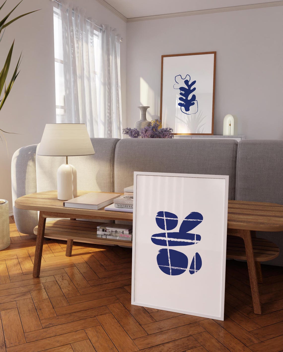 Abstract Blue Organic Shapes Matisse Style Modern Art Poster - Image 5