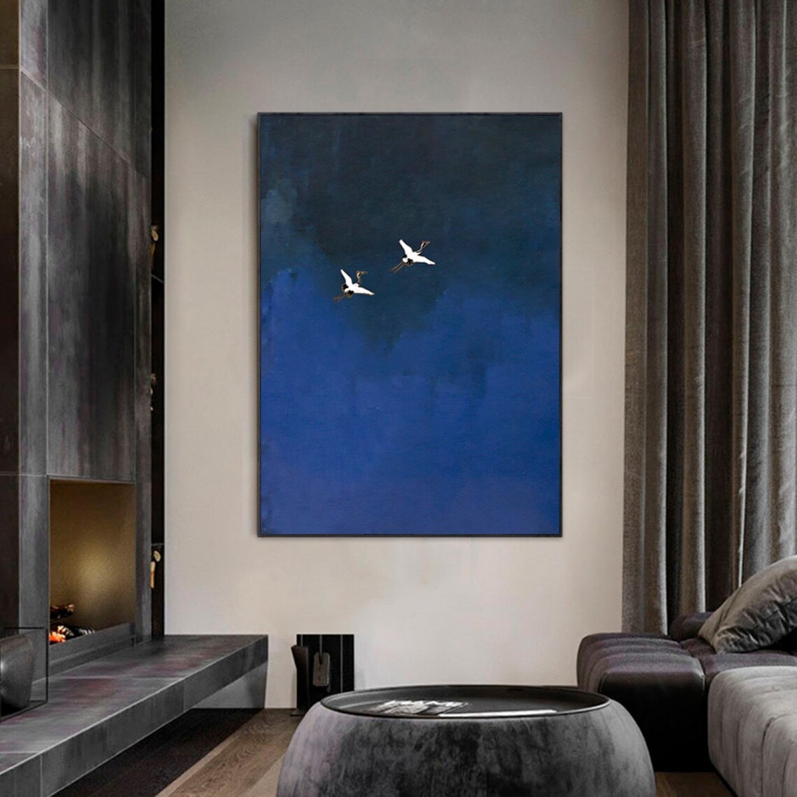 Surrealist Dark Blue Sky Art Print, Abstract Minimalism - Image 2