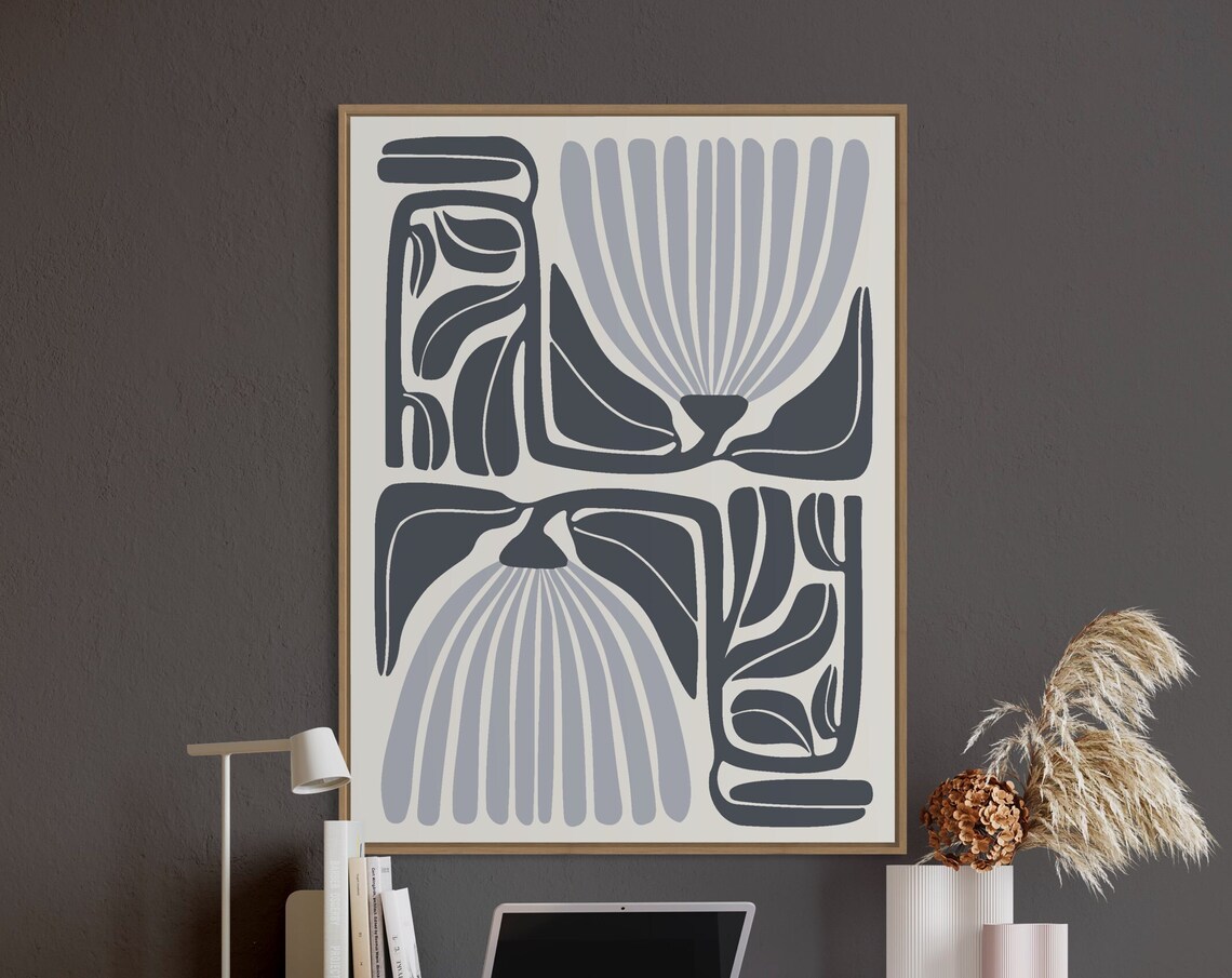 Abstract Botanical, Modern Floral Illustration Print