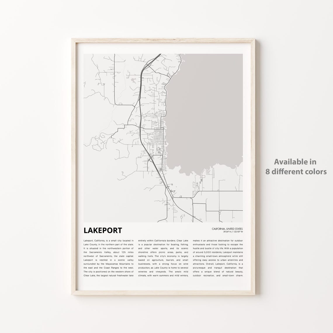 Lakeport Map Print Travel Wall Decor Art Housewarming Gift