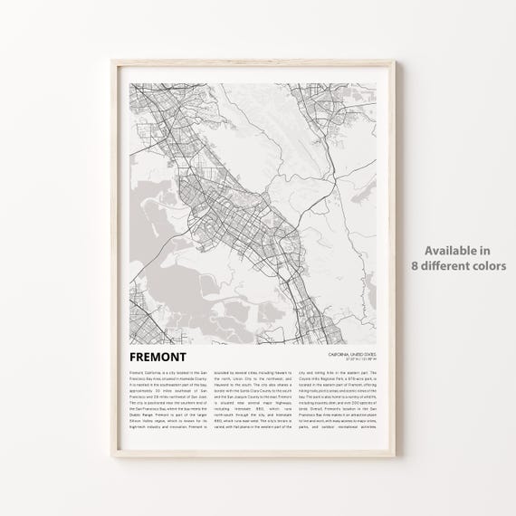 Fremont Map Print Travel Wall Decor Art Housewarming Gift