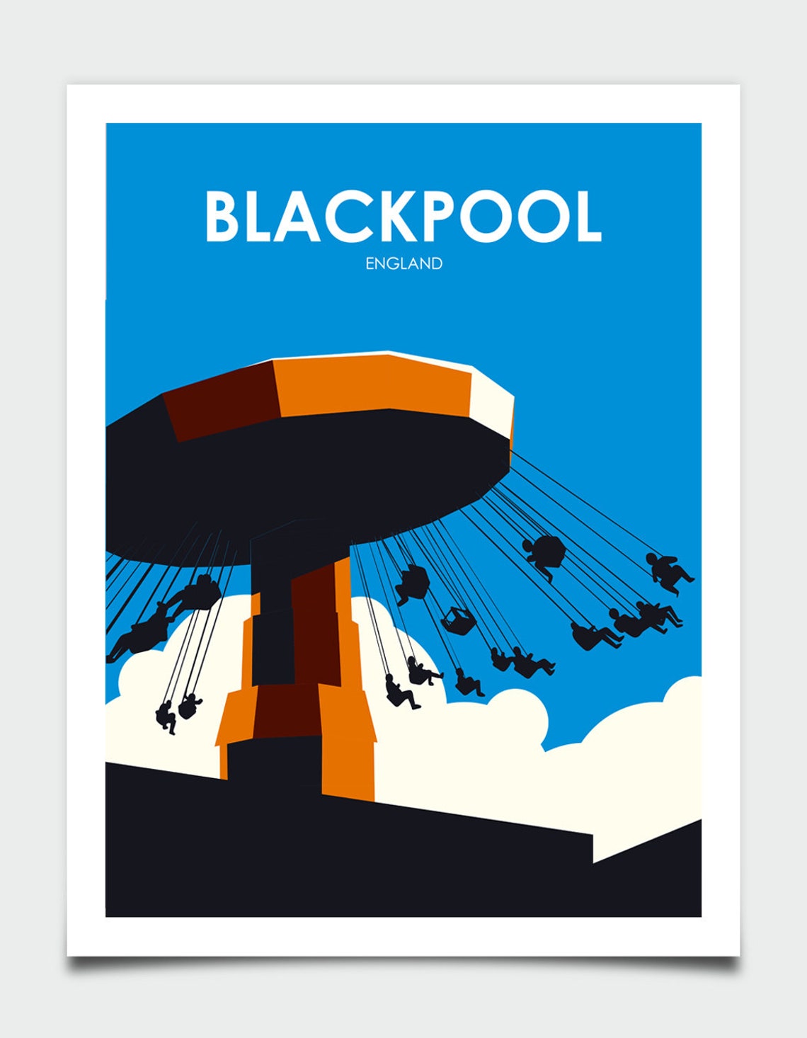 Blackpool Poster Uk Travel Gift Retro Travel Poster Lancashire Poster Travel Poster English Travel Poster Graduation Gift - Image 3
