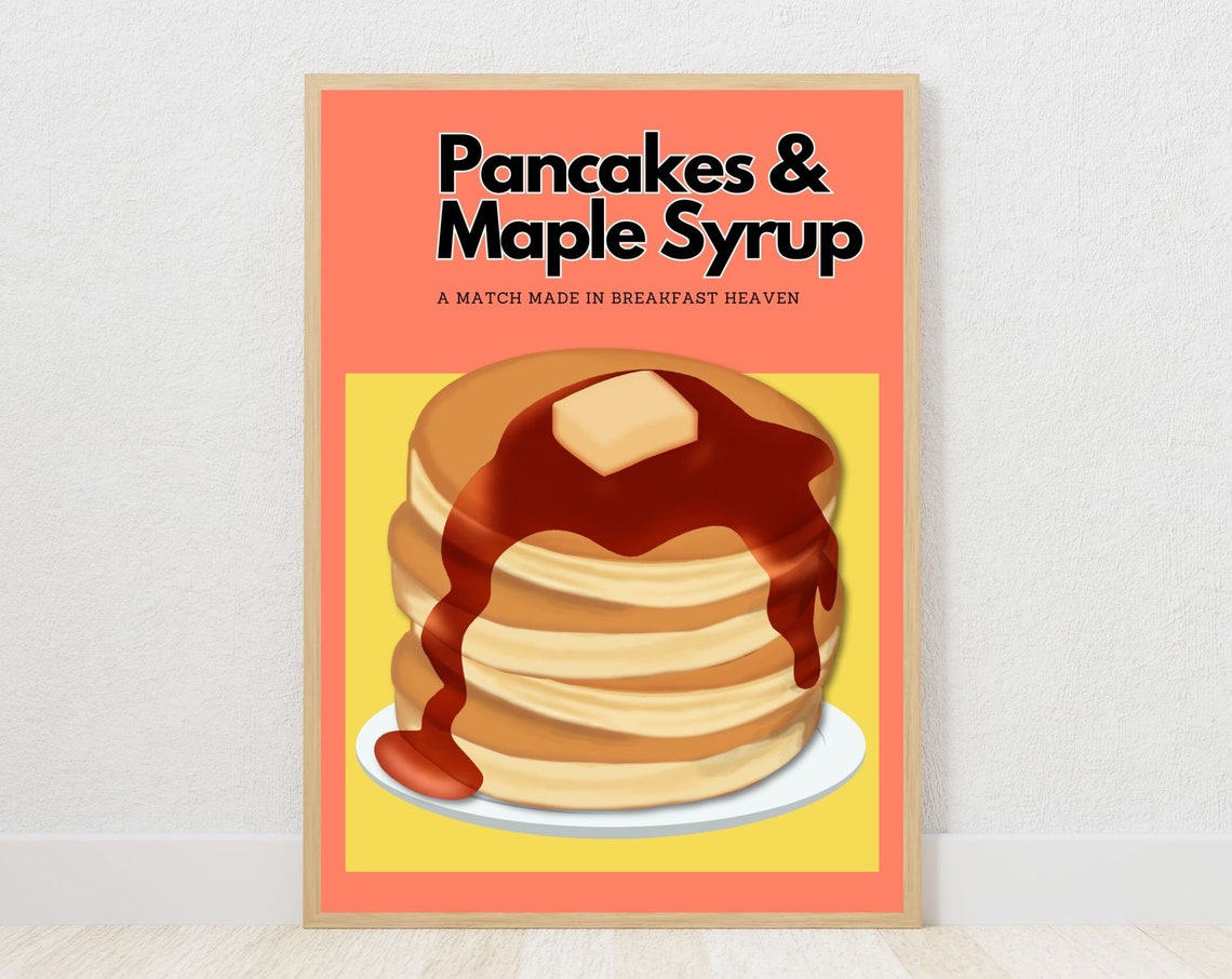 Pancakes And Maple Syrup Breakfast Heaven Retro Diner Wall Art
