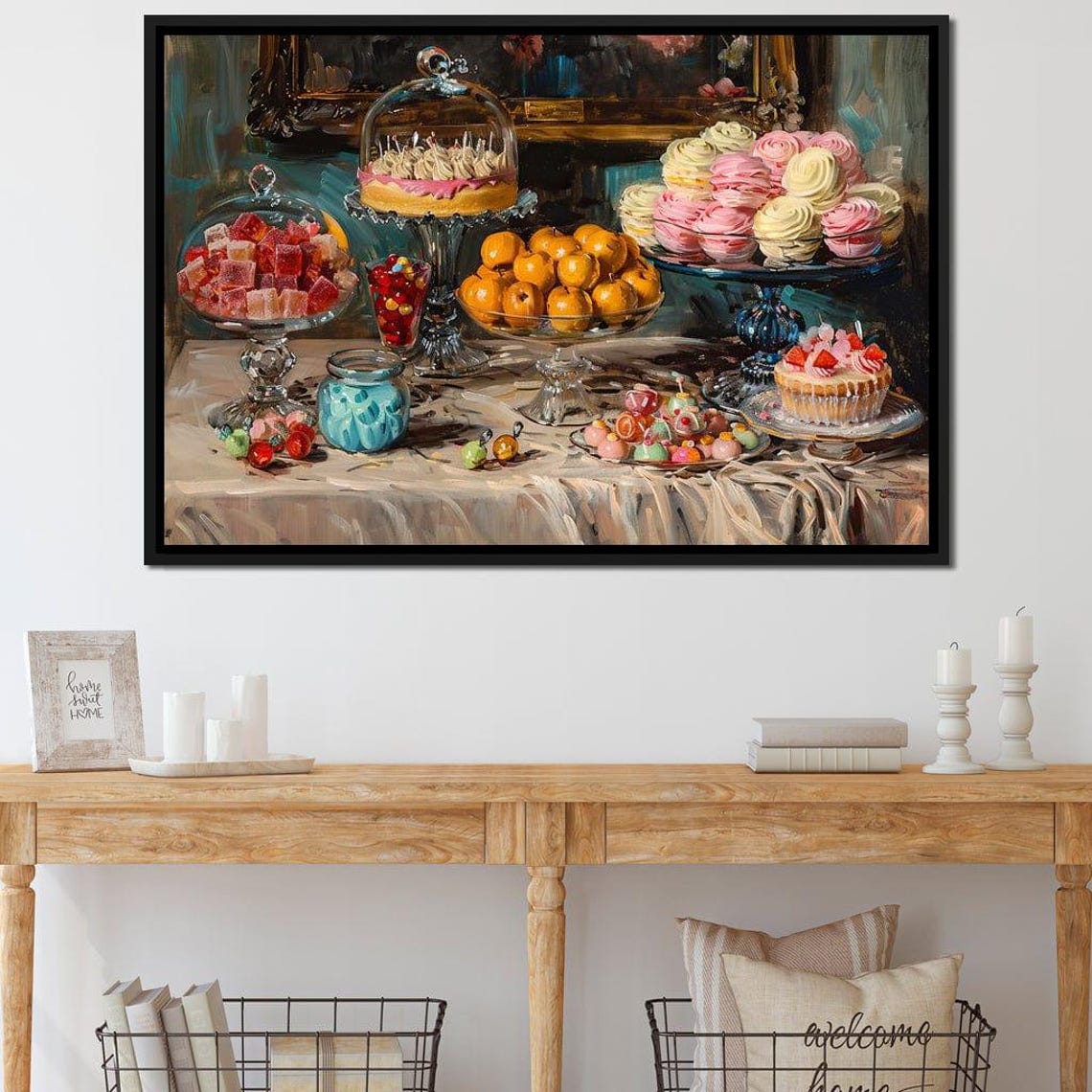 Lavish Dessert Table Cakes Cupcakes Candy Pastel Still Life Art Print - Image 2